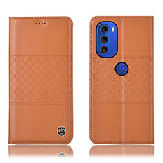 Motorola Moto G51 5G用手帳型 レザーケース スタンド カバー H11P モトローラ オレンジ