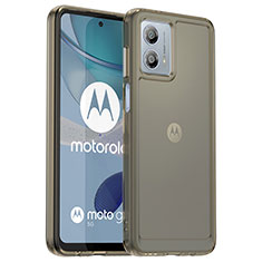 Motorola Moto G53 5G用ハイブリットバンパーケース クリア透明 プラスチック カバー J02S モトローラ グレー
