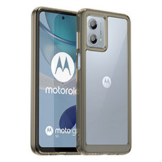 Motorola Moto G53 5G用ハイブリットバンパーケース クリア透明 プラスチック カバー J01S モトローラ グレー