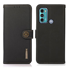 Motorola Moto G60用手帳型 レザーケース スタンド カバー B02H モトローラ ブラック