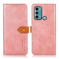 Motorola Moto G60用手帳型 レザーケース スタンド カバー N07P モトローラ ピンク
