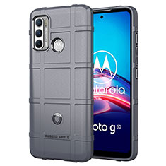 Motorola Moto G60用360度 フルカバー極薄ソフトケース シリコンケース 耐衝撃 全面保護 バンパー モトローラ グレー