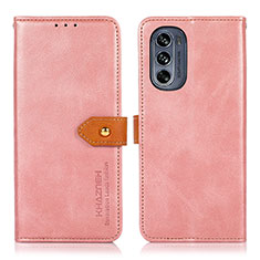 Motorola Moto G62 5G用手帳型 レザーケース スタンド カバー N07P モトローラ ピンク