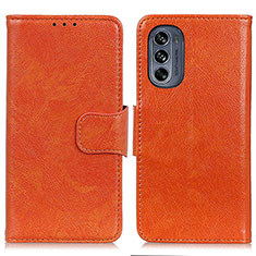 Motorola Moto G62 5G用手帳型 レザーケース スタンド カバー N05P モトローラ オレンジ