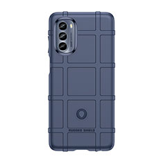 Motorola Moto G62 5G用360度 フルカバー極薄ソフトケース シリコンケース 耐衝撃 全面保護 バンパー モトローラ ネイビー