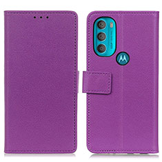 Motorola Moto G71 5G用手帳型 レザーケース スタンド カバー M08L モトローラ パープル