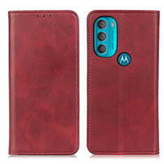 Motorola Moto G71 5G用手帳型 レザーケース スタンド カバー A02D モトローラ レッド