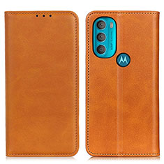 Motorola Moto G71 5G用手帳型 レザーケース スタンド カバー A02D モトローラ ライト・ブラウン