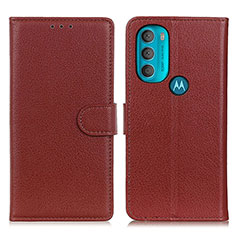Motorola Moto G71 5G用手帳型 レザーケース スタンド カバー A03D モトローラ ブラウン