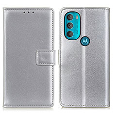Motorola Moto G71 5G用手帳型 レザーケース スタンド カバー A08D モトローラ シルバー