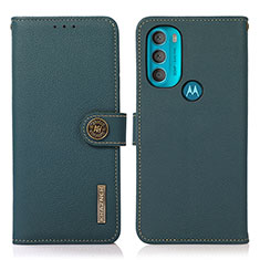 Motorola Moto G71 5G用手帳型 レザーケース スタンド カバー B02H モトローラ グリーン