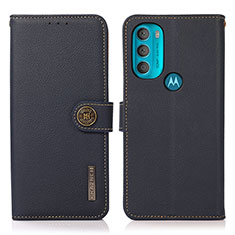 Motorola Moto G71 5G用手帳型 レザーケース スタンド カバー B02H モトローラ ネイビー