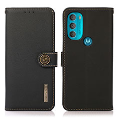 Motorola Moto G71 5G用手帳型 レザーケース スタンド カバー B02H モトローラ ブラック
