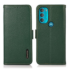 Motorola Moto G71 5G用手帳型 レザーケース スタンド カバー B03H モトローラ グリーン