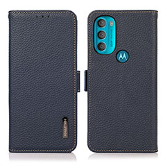 Motorola Moto G71 5G用手帳型 レザーケース スタンド カバー B03H モトローラ ネイビー