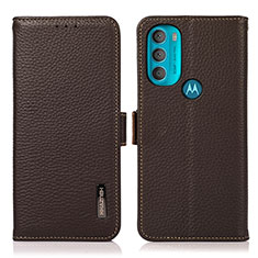 Motorola Moto G71 5G用手帳型 レザーケース スタンド カバー B03H モトローラ ブラウン