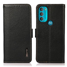 Motorola Moto G71 5G用手帳型 レザーケース スタンド カバー B03H モトローラ ブラック