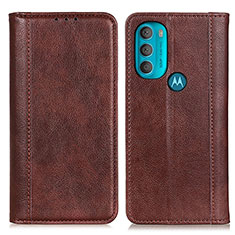 Motorola Moto G71 5G用手帳型 レザーケース スタンド カバー D03Y モトローラ ブラウン