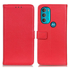 Motorola Moto G71 5G用手帳型 レザーケース スタンド カバー D09Y モトローラ レッド
