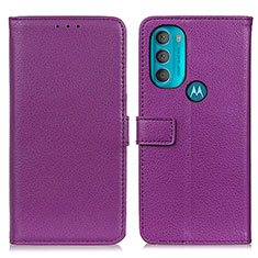 Motorola Moto G71 5G用手帳型 レザーケース スタンド カバー D09Y モトローラ パープル