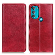Motorola Moto G71 5G用手帳型 レザーケース スタンド カバー N01P モトローラ レッド