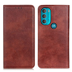 Motorola Moto G71 5G用手帳型 レザーケース スタンド カバー N01P モトローラ ブラウン