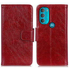 Motorola Moto G71 5G用手帳型 レザーケース スタンド カバー N05P モトローラ レッド