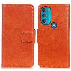 Motorola Moto G71 5G用手帳型 レザーケース スタンド カバー N05P モトローラ オレンジ