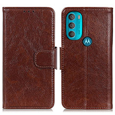 Motorola Moto G71 5G用手帳型 レザーケース スタンド カバー N05P モトローラ ブラウン
