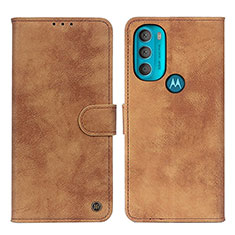 Motorola Moto G71 5G用手帳型 レザーケース スタンド カバー N06P モトローラ ブラウン