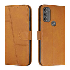 Motorola Moto G71 5G用手帳型 レザーケース スタンド カバー Y01X モトローラ ライト・ブラウン