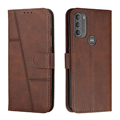 Motorola Moto G71 5G用手帳型 レザーケース スタンド カバー Y01X モトローラ ブラウン