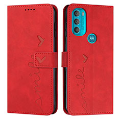 Motorola Moto G71 5G用手帳型 レザーケース スタンド カバー Y03X モトローラ レッド