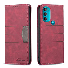 Motorola Moto G71 5G用手帳型 レザーケース スタンド カバー B06F モトローラ レッド