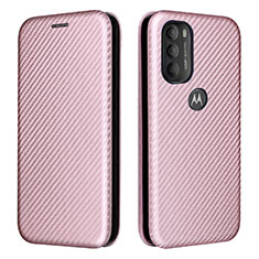 Motorola Moto G71 5G用手帳型 レザーケース スタンド カバー L02Z モトローラ ローズゴールド