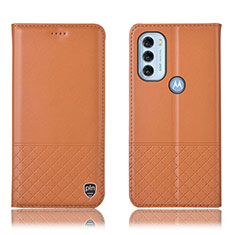 Motorola Moto G71 5G用手帳型 レザーケース スタンド カバー H07P モトローラ オレンジ