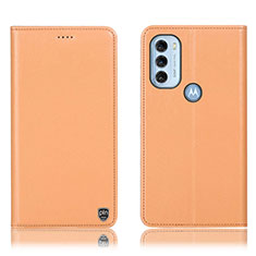 Motorola Moto G71 5G用手帳型 レザーケース スタンド カバー H21P モトローラ オレンジ