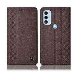 Motorola Moto G71 5G用手帳型 布 スタンド H12P モトローラ ブラウン