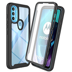 Motorola Moto G71 5G用360度 フルカバー ハイブリットバンパーケース クリア透明 プラスチック カバー ZJ3 モトローラ ブラック