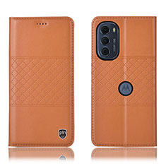 Motorola Moto G71s 5G用手帳型 レザーケース スタンド カバー H10P モトローラ オレンジ