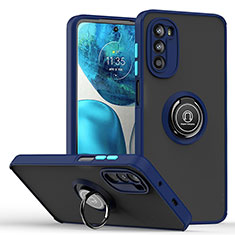 Motorola Moto G71s 5G用ハイブリットバンパーケース プラスチック アンド指輪 マグネット式 S04 モトローラ ネイビー