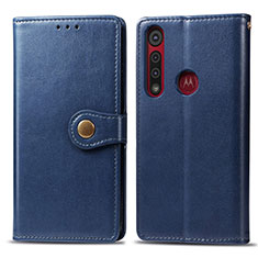 Motorola Moto G8 Play用手帳型 レザーケース スタンド カバー L02 モトローラ ネイビー