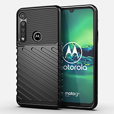Motorola Moto G8 Plus用シリコンケース ソフトタッチラバー ツイル カバー S01 モトローラ ブラック