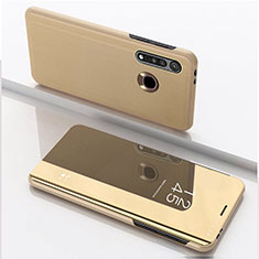 Motorola Moto G8 Plus用手帳型 レザーケース スタンド 鏡面 カバー モトローラ ゴールド