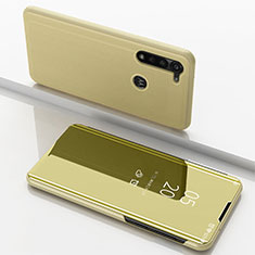 Motorola Moto G8 Power用手帳型 レザーケース スタンド 鏡面 カバー モトローラ ゴールド