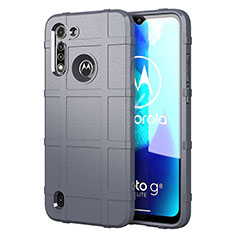 Motorola Moto G8 Power Lite用360度 フルカバー極薄ソフトケース シリコンケース 耐衝撃 全面保護 バンパー モトローラ グレー