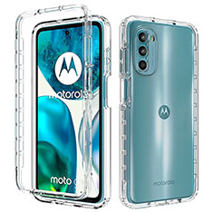 Motorola Moto G82 5G用前面と背面 360度 フルカバー 極薄ソフトケース シリコンケース 耐衝撃 全面保護 バンパー 勾配色 透明 モトローラ クリア