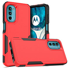 Motorola Moto G82 5G用ハイブリットバンパーケース プラスチック 兼シリコーン カバー 前面と背面 360度 フル MQ1 モトローラ レッド