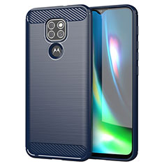 Motorola Moto G9 Play用シリコンケース ソフトタッチラバー ライン カバー S01 モトローラ ネイビー