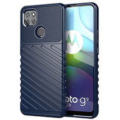 Motorola Moto G9 Power用シリコンケース ソフトタッチラバー ツイル カバー モトローラ ネイビー